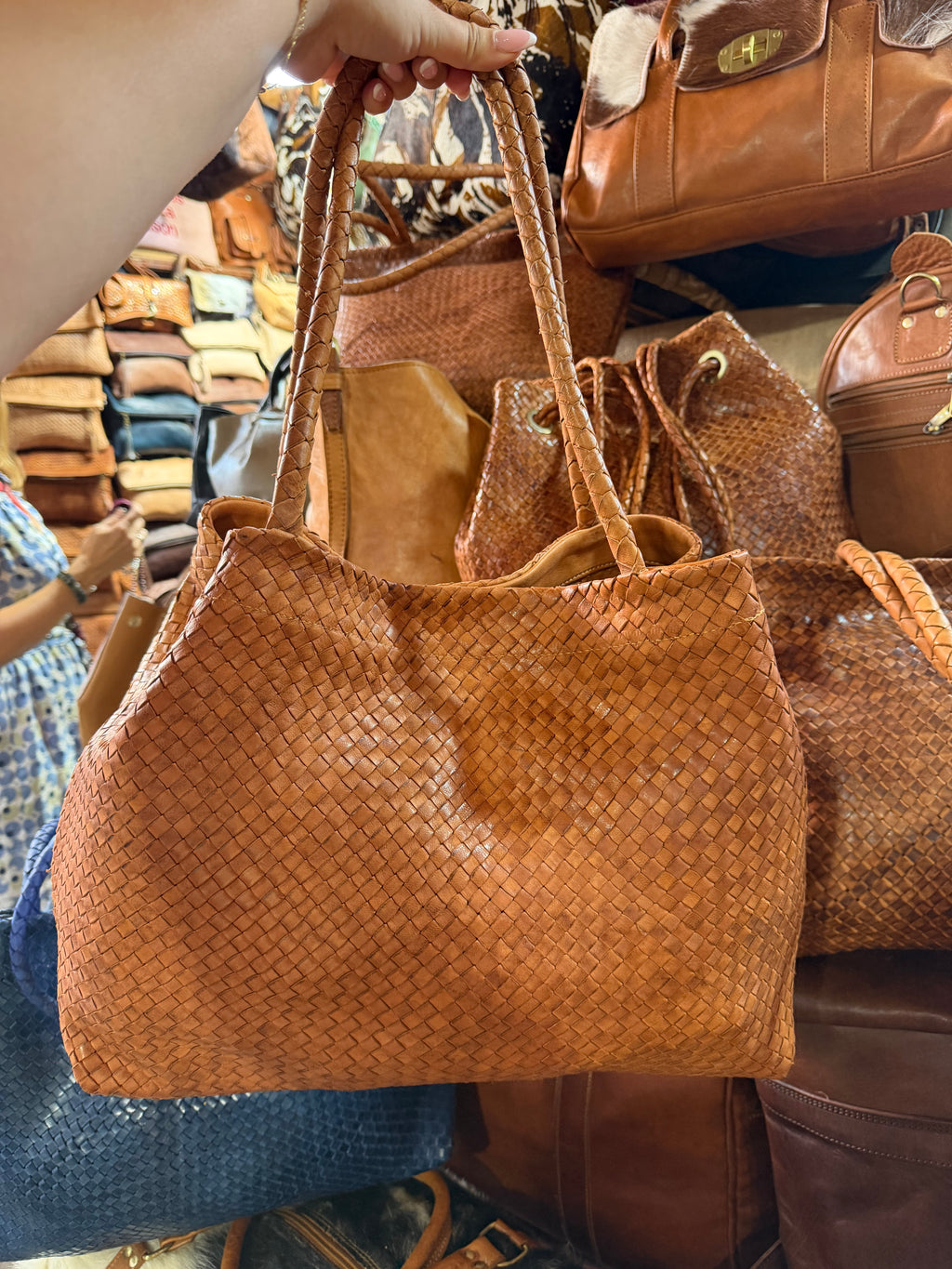 Sac en cuir tressé artisanal