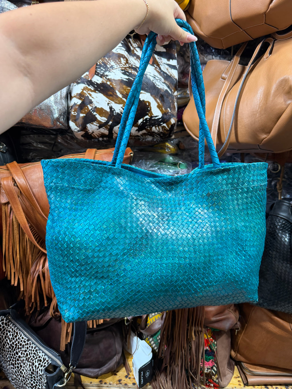 Sac en cuir tressé artisanal