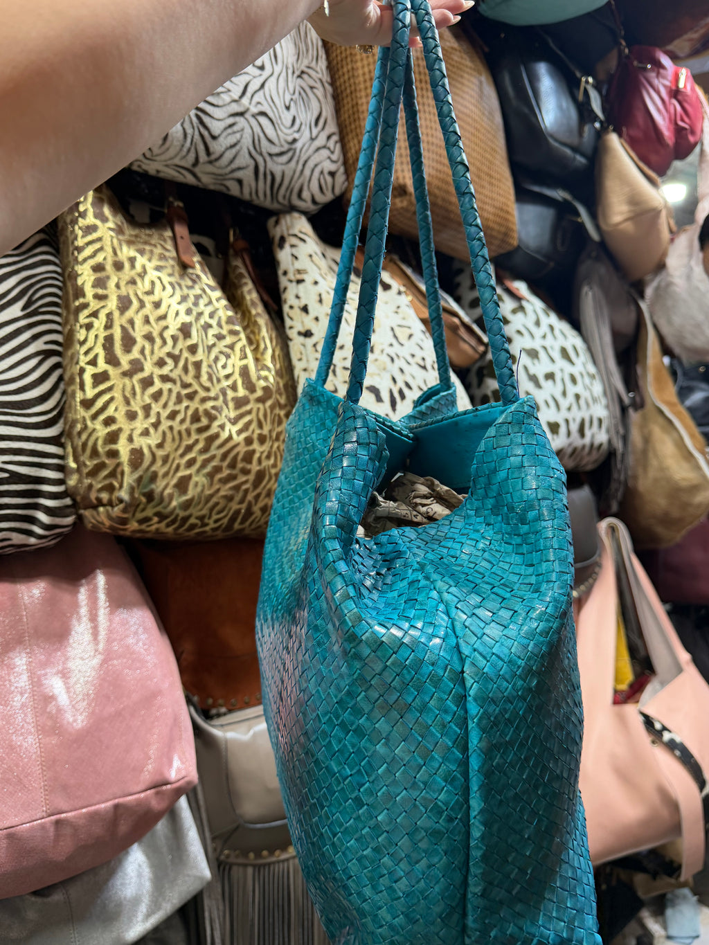 Sac en cuir tressé artisanal