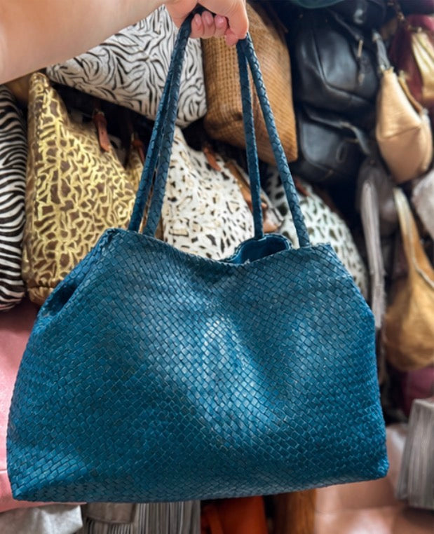 Sac en cuir tressé artisanal