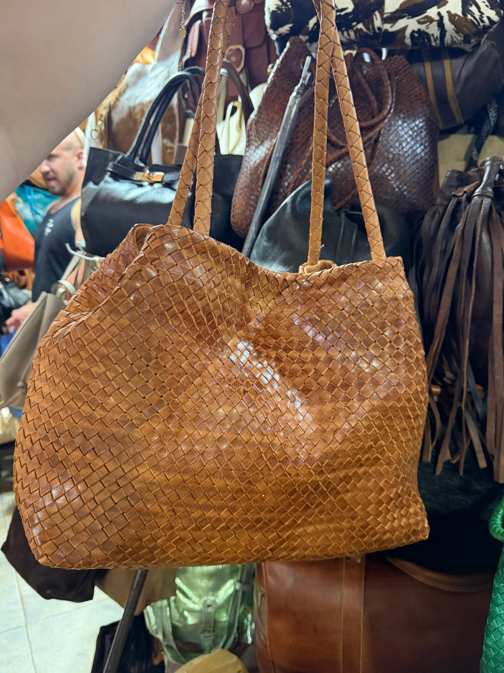 Sac en cuir tressé artisanal