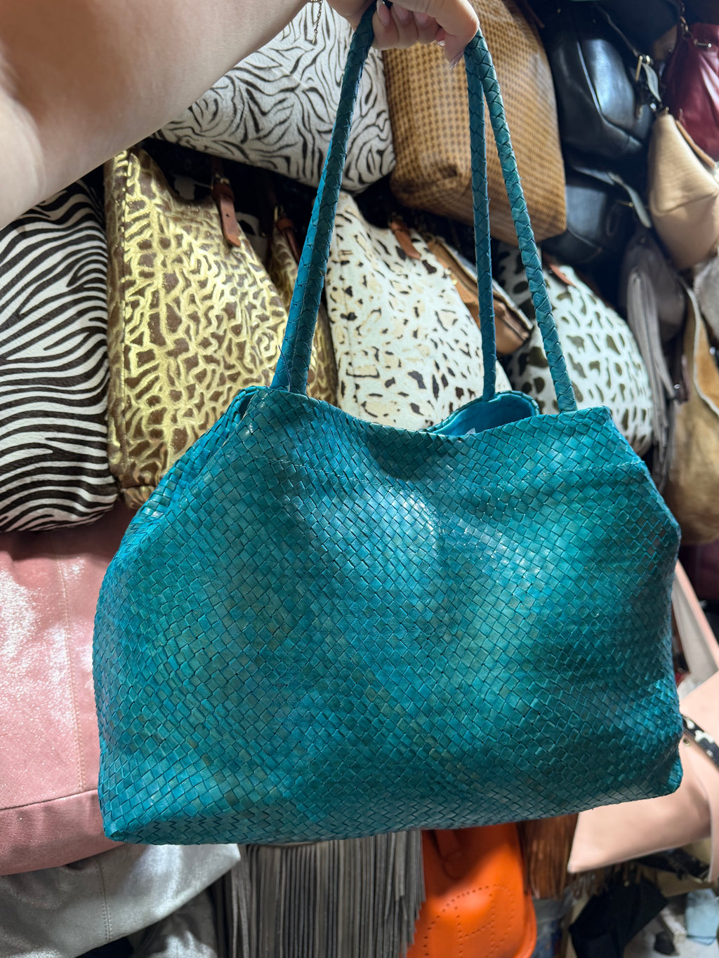 Sac en cuir tressé artisanal