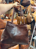 Sac en cuir tressé artisanal
