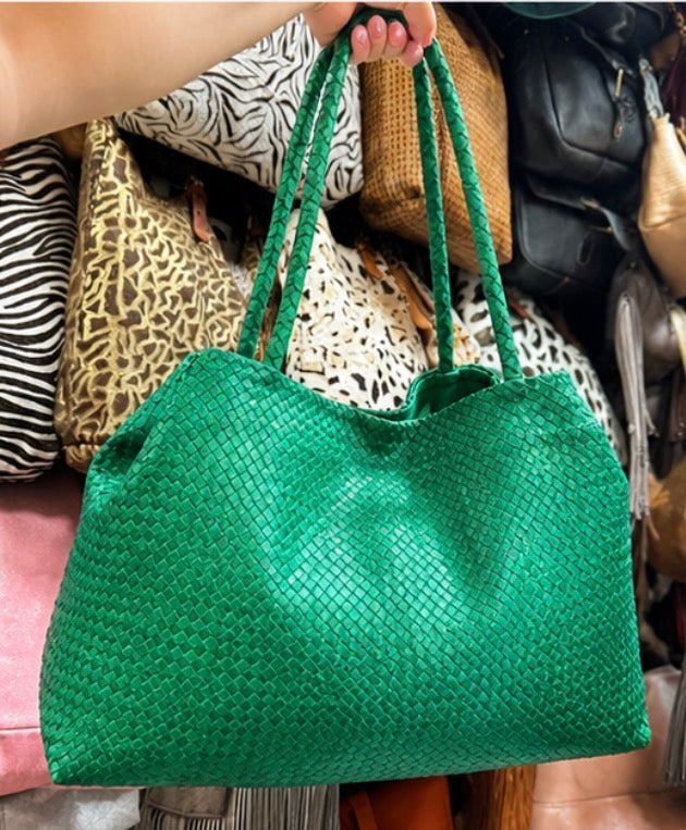 Sac en cuir tressé artisanal